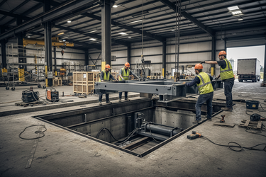 Dock Leveler Installation In Progress